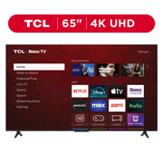 TCL 65” Class S4 (65S451) 4K UHD HDR Smart TV with Roku TV